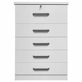 Better Home 15.25 x 31.5 x 47.5 in. Xia 5 Drawer Chest of Drawers - White 5970-XIA-WHT